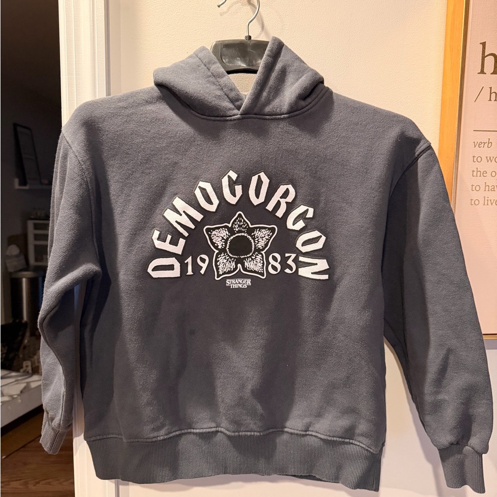 Stranger Things Demogorgin Kids Hoodie by Zara in Charcoal Gray